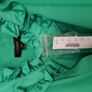 J Crew, sleeveless with ruffles on the collar,  green, 3X Plus